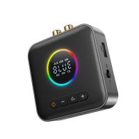 VAORLO Cool RGB Luces coloridas Transmisor receptor de audio Bluetooth 4 en 1 FM 76-108MHz 3.5MM AUX RCA USB Estéreo HIFI Adaptador inalámbrico de calidad de sonido sin pérdidas para TV PC Altavoz para automóvil Auriculares - details 23
