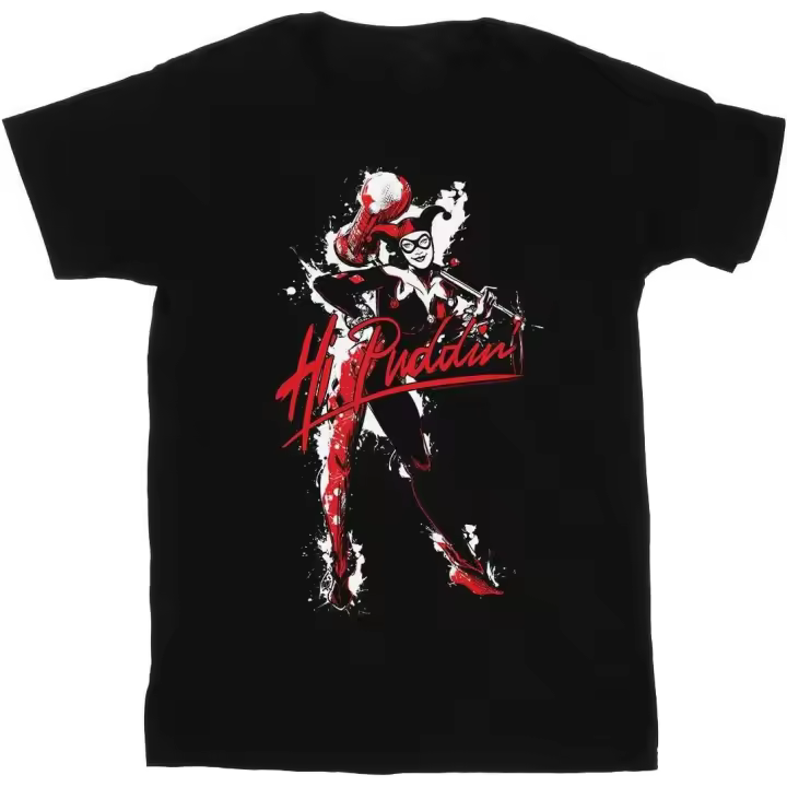 Camiseta de Moda para Hombres Estilo D/C Comics Harley Quinn Hi Puddin Alta Calidad, Estilo Único - 1