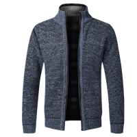 Top Quality Autumn Winter New Men's Jacket Slim Fit Stand Collar Zipper Jacket Men Solid Cotton Thick Warm  Sweater - details 21