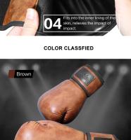 Guantes de Boxeo Retro Colores para Adultos Cuero PU para MMA, Muay Thai, Sanda GYM 6 a 12OZ - details 10