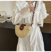 Bolso tejido de paja Retro de verano para mujer, bolso de playa para vacaciones en la playa, bolso de hombro tipo bandolera, bolso tejido para sillín de axila - details 10