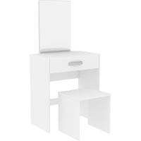 Tocador de maquillaje, madera, cajones, blanco, 130 x 63,5 x 39 cm 9 cm - details 5