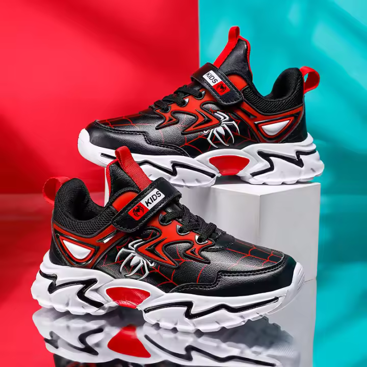 Zapatillas de deporte de araña de dibujos animados para niños, zapatos deportivos cómodos para niños, zapatillas de tenis antideslizantes para exteriores, zapatillas de correr casuales ligeras - 1
