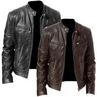 Chaqueta de cuero para hombre Chaqueta sintética suelta casual de cuero Pu - details 6