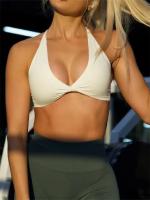 Sujetador deportivo con tirantes cruzados y relleno con giro frontal, espalda sexy, sin mangas, Top corto, Sujetador deportivo para yoga - details 1