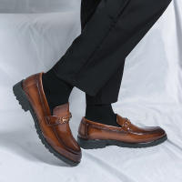 Zapatos de tacón bajo formales para hombre, mocasines informales antideslizantes, cómodos, transpirables, color negro y marrón, para fiesta de boda, Lea - details 16