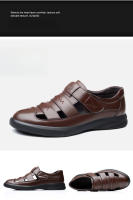 Nuevas Sandalias de Verano 2025 para Hombres Zapatos de Cuero Transpirable con la Suave Piel de Fondo Ideal para Negocios y Conducción - details 10