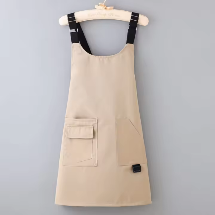 Delantal de estilo de correa de moda, bata de cocina impermeable antiincrustante, sin mangas, delantal de barbacoa para Chef de restaurante de Hotel - 1