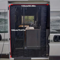 Parasol para puerta de RV Parasol para puerta de coche para acampar en RV mosquitera antimosquitos para RV de 52.36 x 70.87 pulgadas, cubierta para sombra de puerta de RV pantalla de malla para puerta con cremallera 420D PA y Teslin con imán para protecci - details 0