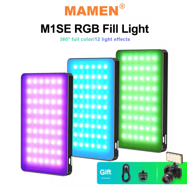 Luz de relleno en vivo Disparo de cámara profesional VLOG Transmisión en vivo Iluminación de ambiente Luz de relleno RGB - 1