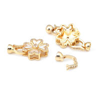 2 juegos de conectores de latón y circonita y concha de Color dorado de 18K para collares, cierres de pulsera, suministros para fabricación de joyas, accesorios Diy - details 3