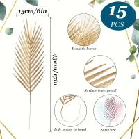 5 Hojas de Palma Artificial Doradas Plantas Tropicales Falsas para Decoración de Boda y Fiesta en Casa y Jardín - details 5