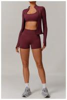 Pantalones cortos de yoga de cintura alta sin costuras, pantalones deportivos para apretar la cintura y levantar la cadera, usados ​​como pantalones cortos para correr - details 5