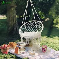 Silla Colgante Exterior con Flecos, Hamaca con Conjines y Kit de Suspensión, Ø80cm Silla Columpio para Interior y Exterior, Beiges - details 16