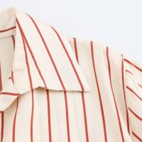 Nueva ropa de mujer europea y americana, con bolsillos de cinturón y vestido midi a rayas 5029068 - details 4