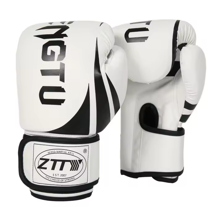 Guantes de boxeo de PU resistentes a roturas con forro interior de goma y guantes (8OZ) - 1