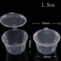 Taza de salsa desechable para llevar, contenedores de plástico transparente con tapas con bisagras, tazas de plástico reutilizables, caja de pintura de pigmento, 50 piezas - details 10