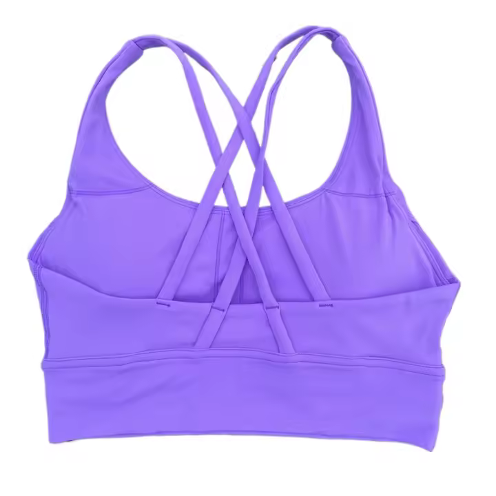 Sujetador deportivo de Color sólido para mujer, Top ajustado suave cruzado de alta resistencia, ropa interior de entrenamiento integral para gimnasio y Yoga con almohadilla para el pecho - 1