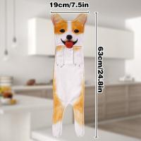 Toallas de mano creativas para perros de dibujos animados, toalla colgante absorbente suave de 60cm, toallas de animales simuladas de secado rápido engrosadas - details 13