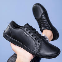 Zapatos de punta ancha de cuero Artificial para hombres y mujeres, zapatos descalzos, caja de punta ancha minimalista, antideslizantes, ligeros - details 11