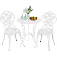 Conjunto de Mesa y Sillas Exterior Vintage Juegos de Muebles de Jardín de Aluminio Una Mesa con Dos Sillas para Balcón Bronce - details 8