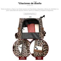 2025 nueva tendencia de moda mochila con estampado de leopardo simple mochila antirrobo de gran capacidad de viaje versátil informal para mujer - details 14