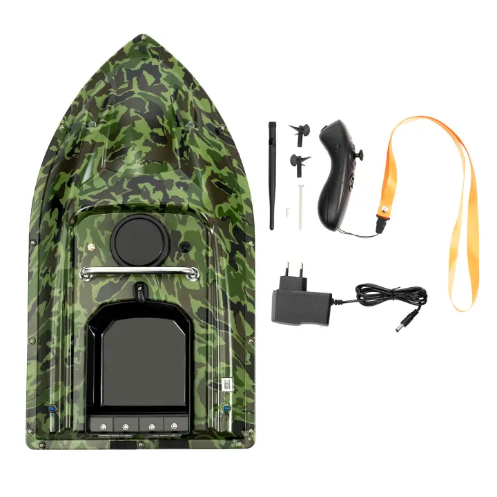 Barco de Cebo de Pesca Remoto GPS, Acero Inoxidable ABS, 500m de Alcance, Camuflaje, Transporte, Deportes y Exteriores - 1