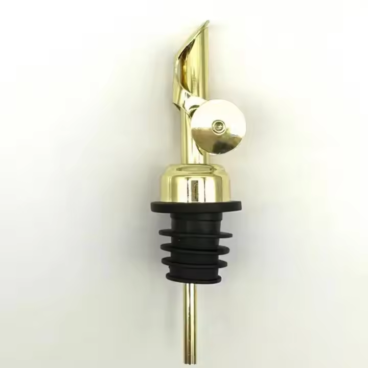 Decantador de tapa automática de acero inoxidable dorado, 4 piezas, tapa automática de acero inoxidable, tapón de vino - 1