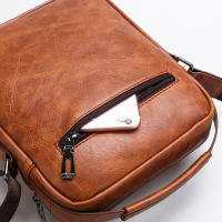 Bolso De Hombro Para Hombre De Cuero Vintage Lujo Bolso Mensajero Casual Bandolera Pequeña Bolso De Negocios Estilo Vintage - details 16