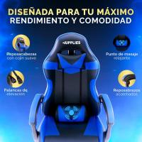 Silla de Juegos Profesional con Masajeador Ergonómica de Oficina con Altura Ajustable y Respaldar Rebotable - details 17
