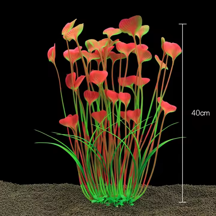 Plantas artificiales de decoración para acuario, hierba de agua subacuática, plantas acuáticas de plástico para decoraciones de acuario y pecera - 1