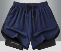 Pantalones cortos deportivos 2 en 1 para hombre, para correr rápido, gimnasio con bolsillos para exterior - details 5