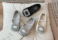 Zapatos de cuero con punta cuadrada para niñas, zapatillas de Ballet con diamantes de agua, suaves, estilo francés, novedad de verano, 2024 - details 16