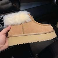 Nuevas botas de nieve con entresuela integrada de piel con plataforma y cremallera frontal para mujer - details 3