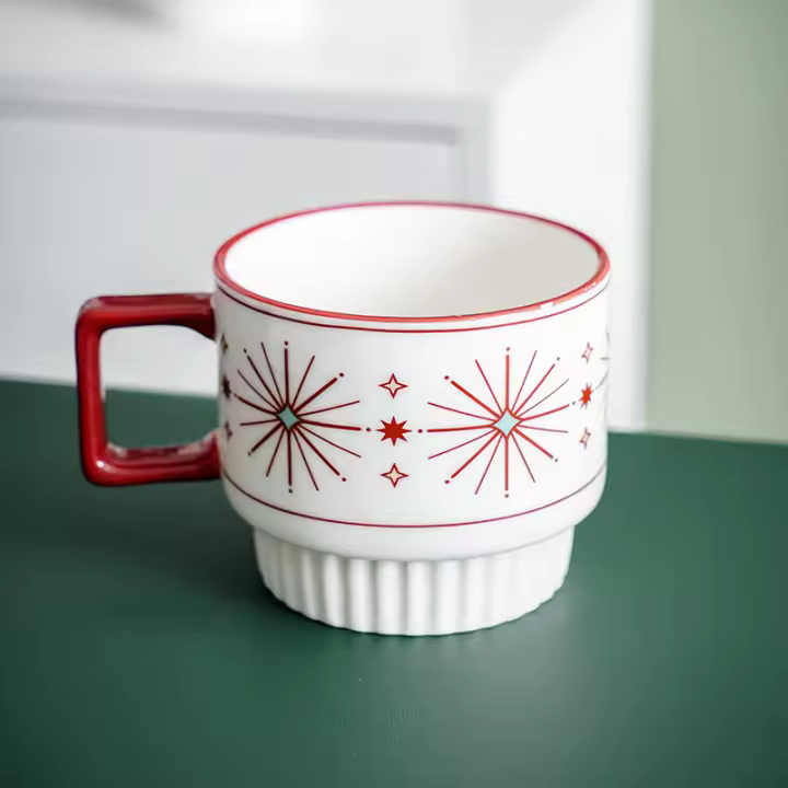 Taza de Cerámica Nórdica Estilo Ins Taza de Desayuno Creativa para Café y Agua Doméstica - 1