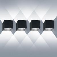 4 Piezas Aplique de Pared Interior/Exterior 12W Aplique Exterior Pared 3000K Blanco cálido Ángulo de haz Ajustable Negro Apliques Pared Led Impermeable - details 39