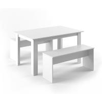 Mesa de comedor Sentio, antracita/roble dorado, 90 x 140 cm con 2 bancos - details 32