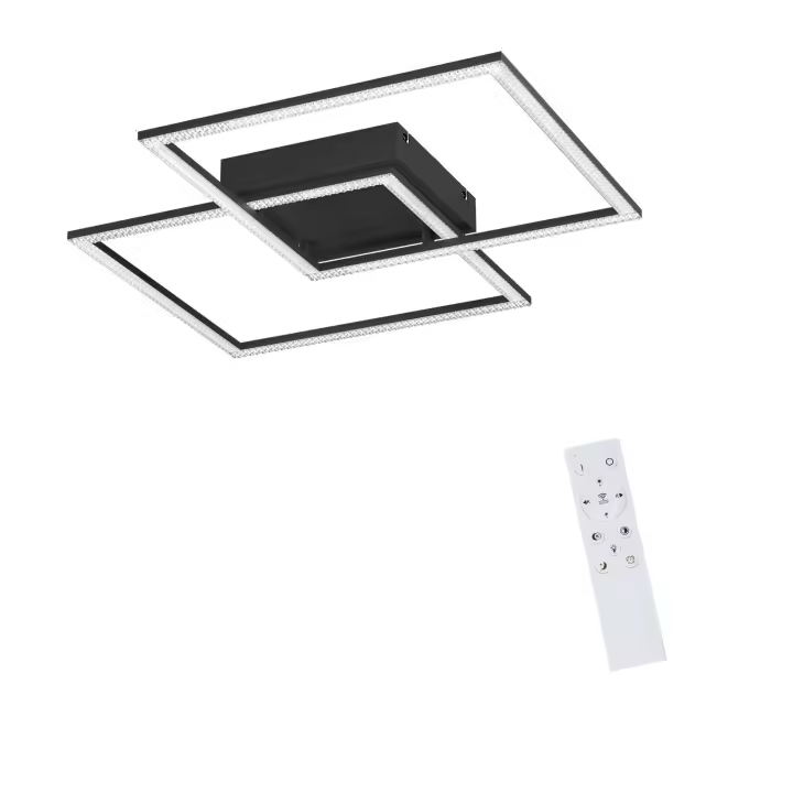 CBJKTX Lámpara de techo LED para sala de estar, lámpara de techo para sala de estar, lámpara de cocina regulable, 52W, color negro - 1