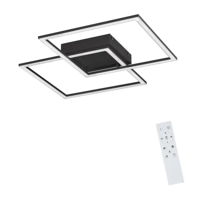 CBJKTX Lámpara de techo LED para sala de estar, lámpara de techo para sala de estar, lámpara de cocina regulable, 52W, color negro - 1