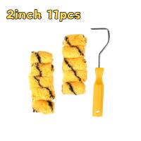 Rodillo de pintura pequeño de 5,08 cm, juego de mini rodillos de pintura profesional de 11 piezas para pequeños proyectos de plantillas de bricolaje, mango cómodo para pintar tuberías, vallas, muebles, paredes y más. - details 2