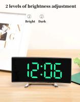Reloj despertador Digital con espejo, temperatura, fecha, modo nocturno, repetición, alimentado por USB, reloj de mesa siempre, reloj LED antidisturbios de 12/24H - details 3