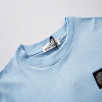 Una camiseta de tendencia de verano estilo hip-hop con bordado de isla de piedra y mangas cortas, adecuada para ropa deportiva. - details 7