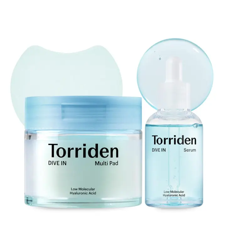 Suero Torriden 1.69 fl.oz. + DIVE IN Toner Pad (80 pads) Cuidado instantáneo calmante e hidratante de la piel coreana - 1