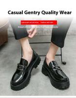 Zapatos casuales de cuero de vestir de diseñador para hombre, fáciles de usar, talla grande, nueva punta redonda alta - details 2