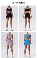 Conjunto Deportivo de Yoga sin Costuras para Mujer, Sujetador Deportivo y Leggings Cortos para gimnasio, 2 Piezas - details 2