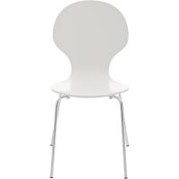 Silla de Cocina de Madera con Base de Metal Color Blanco Otomanos de Muebles y Organización - details 5