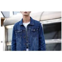 Chaqueta vaquera de color puro para hombre, abrigos informales diarios con solapa de un solo pecho, novedad de verano - details 6