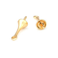 Perlas de latón de alta calidad con baño de oro de 18K, media perforación, para conectar dijes, tapas de perlas, accesorios para la fabricación de joyería DIY para mujeres - details 16