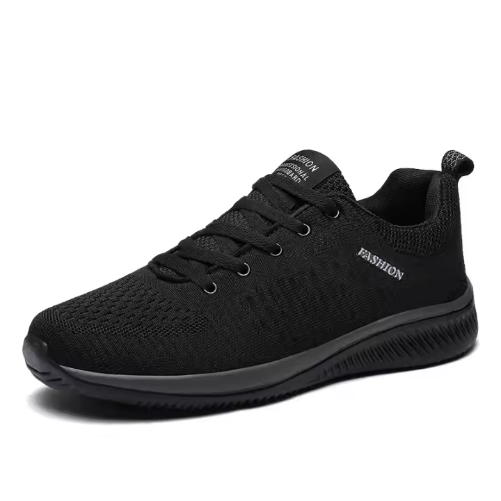 Zapatillas Deportivas Transpirables para Hombres Zapatos Negros de Moda Casual - 1