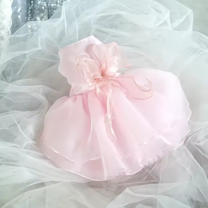 Elegante vestido de princesa perro bodas, bailes, trajes blancos para mascotas para cachorros y gatos - 1